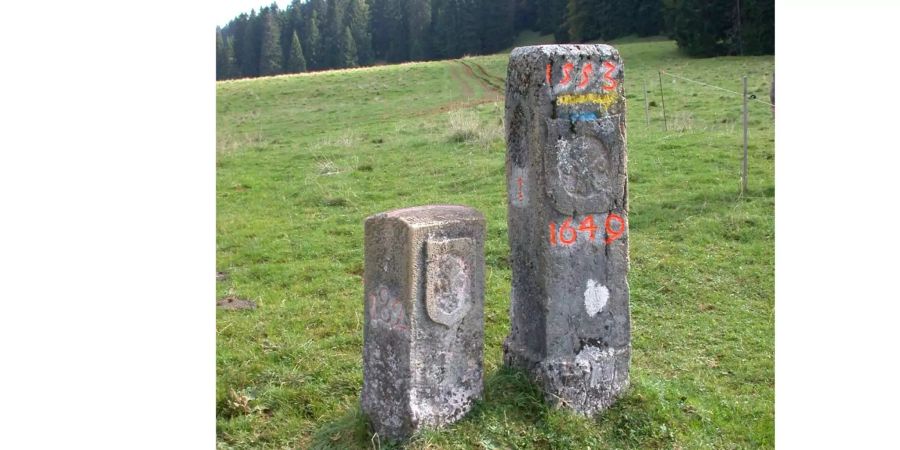 Nicht weniger als 7132 Grenzsteine markieren die Landesgrenze der Schweiz. Viele davon sind einige hundert Jahre alt.