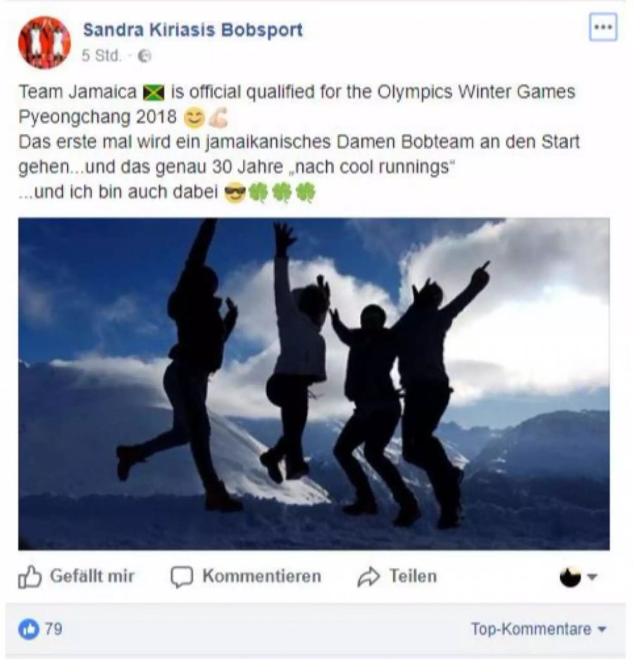 Sandra Kiriasis freut sich auf Facebook.