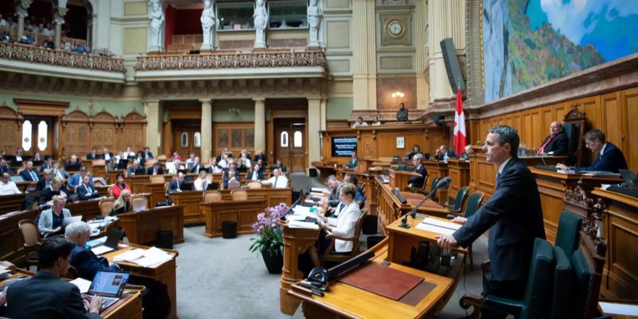 Bundesrat Ignazio Cassis spricht an der Herbstsession der Eidgenössischen Räte im Nationalrat in Bern.