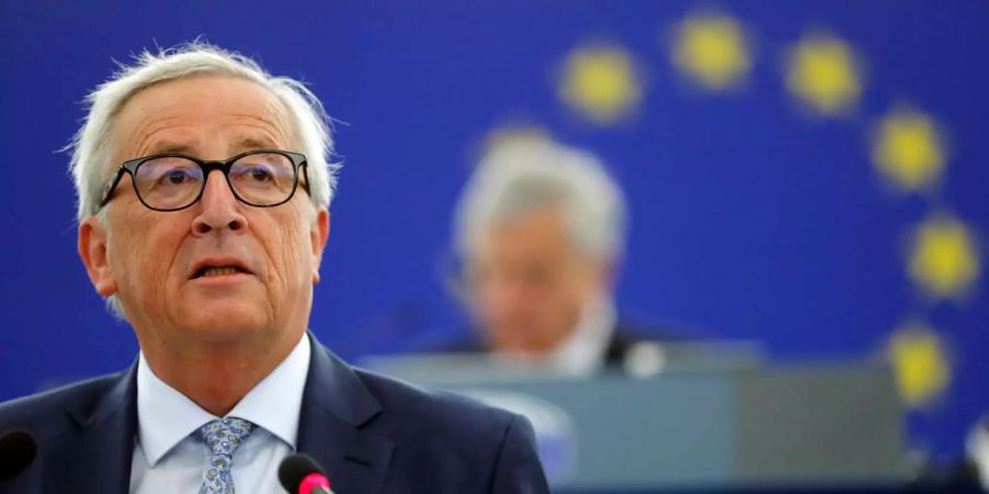 Jean-Claude Juncker, der Präsident der Europäischen Kommission, hält im Europäischen Parlament seine Rede zur Lage der Europäischen Union.