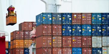 Ein Container-Hafen in China.
