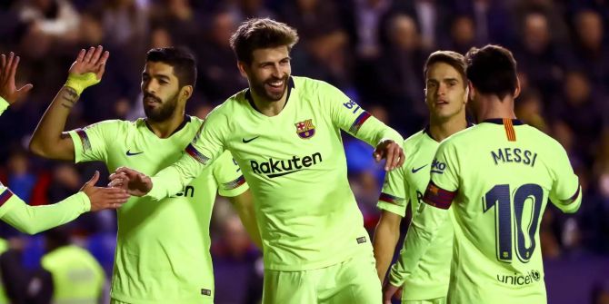 Leo Messi, Luis Suarez, Pique