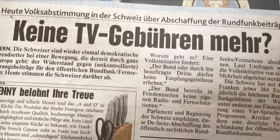 Ihrer Zeit voraus: Die österreichische Kronen-Zeitung dachte, wir hätten bereits im Februar über No Billag abgestimmt.