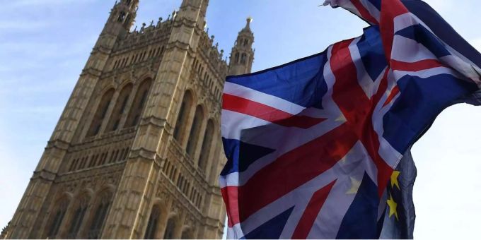 Die britische Fahne. kommunalwahl