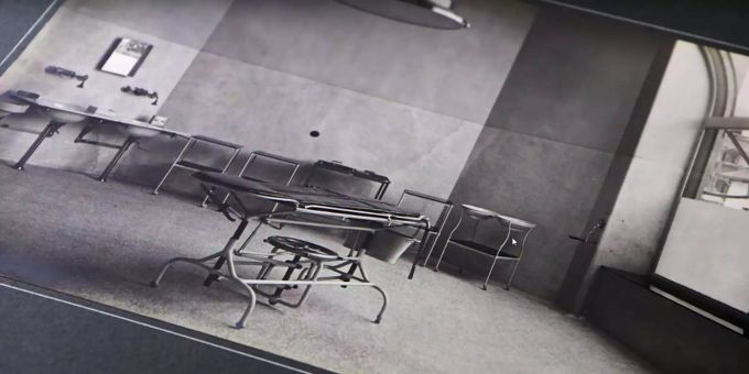 Operationstisch in einer Psychiatrischen Klinik. Operationstisch in einer Psychiatrischen Klinik.