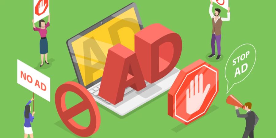 Grafik Animation Ad-Blocker Stopschilder