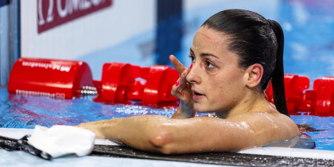 Lisa Mamié an der Schwimm-WM in Doha. Lisa Mamié
