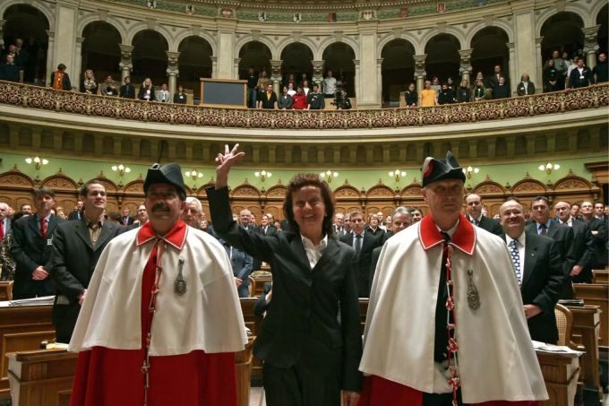 Eveline Widmer-Schlumpf wird 2007 in den Bundesrat gewählt. Eveline Widmer-Schlumpf SVP