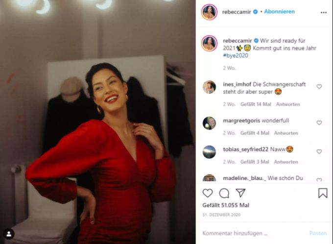 Rebecca Mir Teilt Auf Instagram Babybauch Fotos