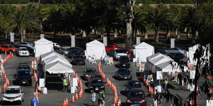 Ein Corona-Testzentrum in Los Angeles. coronavirus