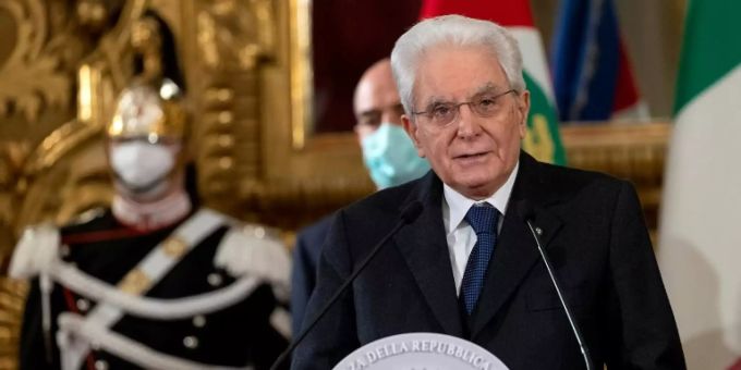 Italiens Präsident Sergio Mattarella Italiens Präsident Sergio Mattarella