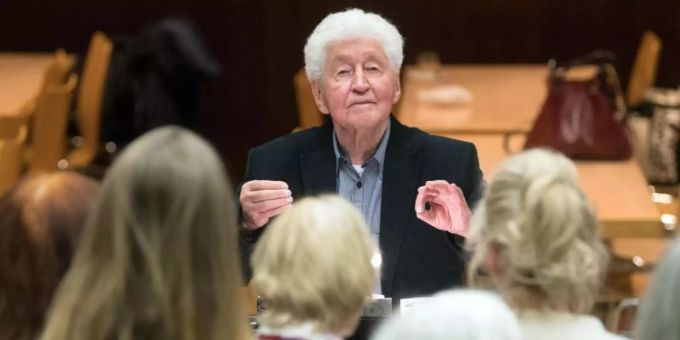 Gotthilf Fischer, Komponist und Chorleiter (2018). Foto: Marijan Murat/dpa Gotthilf Fischer, Komponist und Chorleiter (2018). Foto: Marijan Murat/dpa