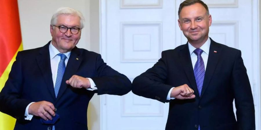 Für einige offenen Fragen deuteten sich offenbar Lösungen an: Frank-Walter Steinmeier und Andrzej Duda. Foto: Bernd von Jutrczenka/dpa