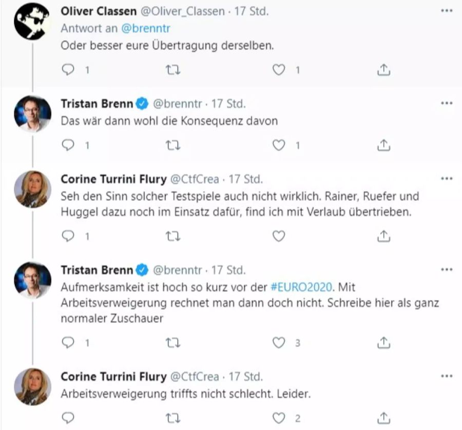 Brenn betont, dass er sich als normaler Zuschauer äussere.