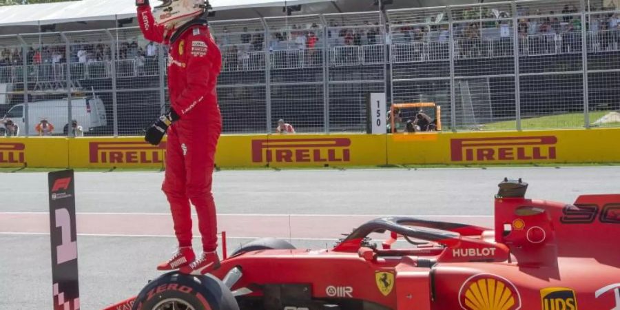 Sebastian Vettel war nach dem Erreichen der Pole «voll von Adrenalin.» Foto: Tom Boland/The Canadian Press/AP