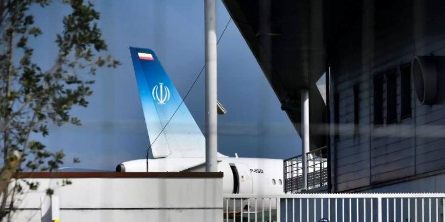 Die Maschine des iranischen Aussenministers in Biarritz