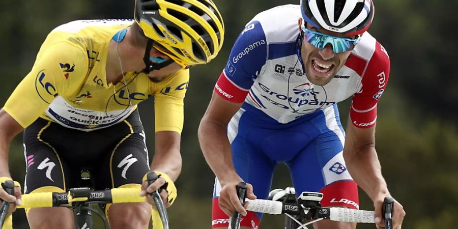 Julian Alaphilippe (links) und Thibaut Pinot in der ersten Tour-Woche im direkten Duell hinauf zur La Planche des Belles Filles