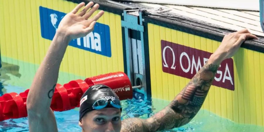 Caeleb Dressel stellte über 100 Meter Schmetterling einen neuen Weltrekord auf. Foto: Bernd Thissen