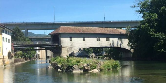 Historische Holz- und Eisenbrücke in Wettingen. Historische Holz- und Eisenbrücke in Wettingen