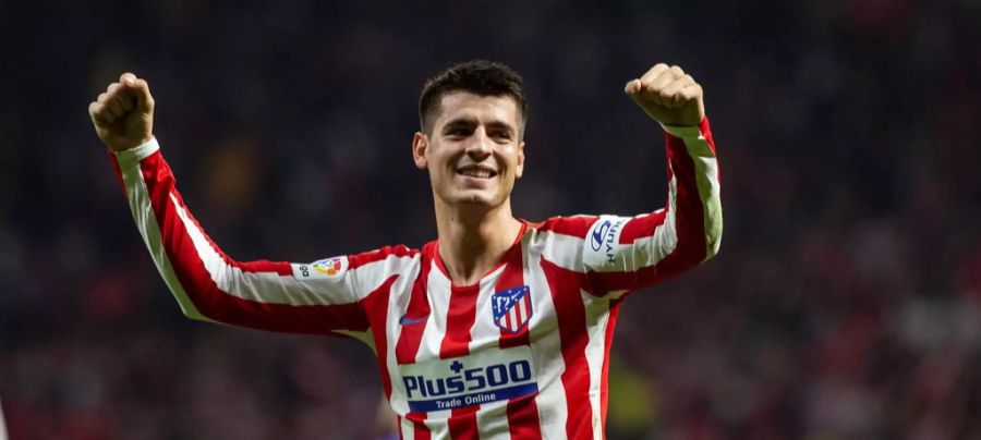 Das Unternehmen ist jahrelanger Sponsor von Atletico Madrid. Bald jubeln auch die Berner, wie hier Atletico-Stürmer Alvaro Morata, mit dem Plus500-Logo auf der Brust.