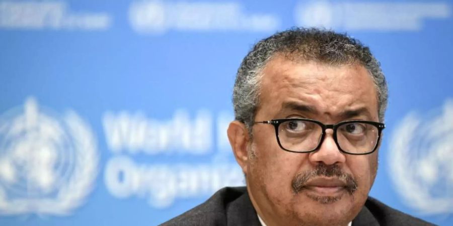 Tedros Adhanom Ghebreyesus sprach am Abend beim «World Health Summit» in Berlin. Foto: Fabrice Coffrini/KEYSTONE/AFP POOL/dpa