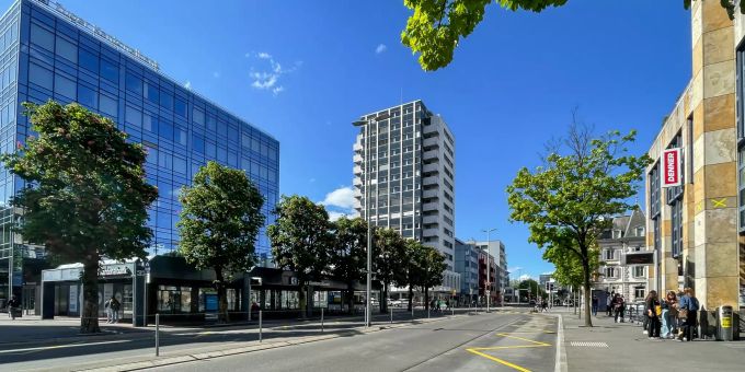 Die Baarerstrasse in Zug. Die Baarerstrasse in Zug.