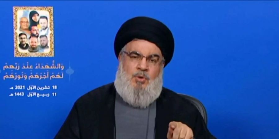 Hassan Nasrallah während der TV-Ansprache