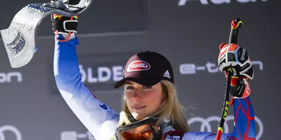 Sorgt sich um den Klimawandel: Ski-Star Mikaela Shiffrin. Foto: Gian Ehrenzeller/KEYSTONE/dpa