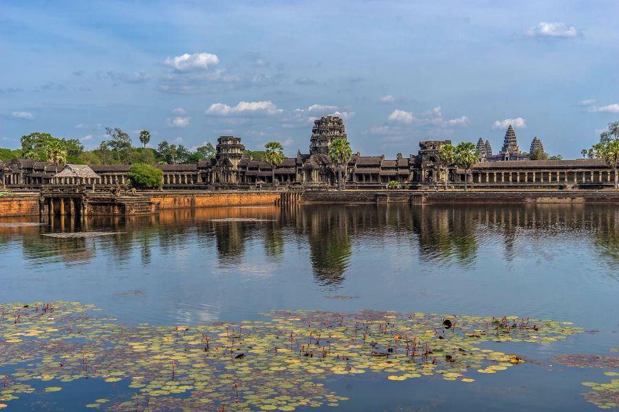 See Tempel Angkor Wat Spiegelbild Wasser