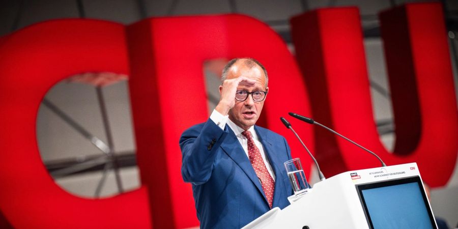 CDU-Chef Friedrich Merz spricht beim Bundesparteitag.