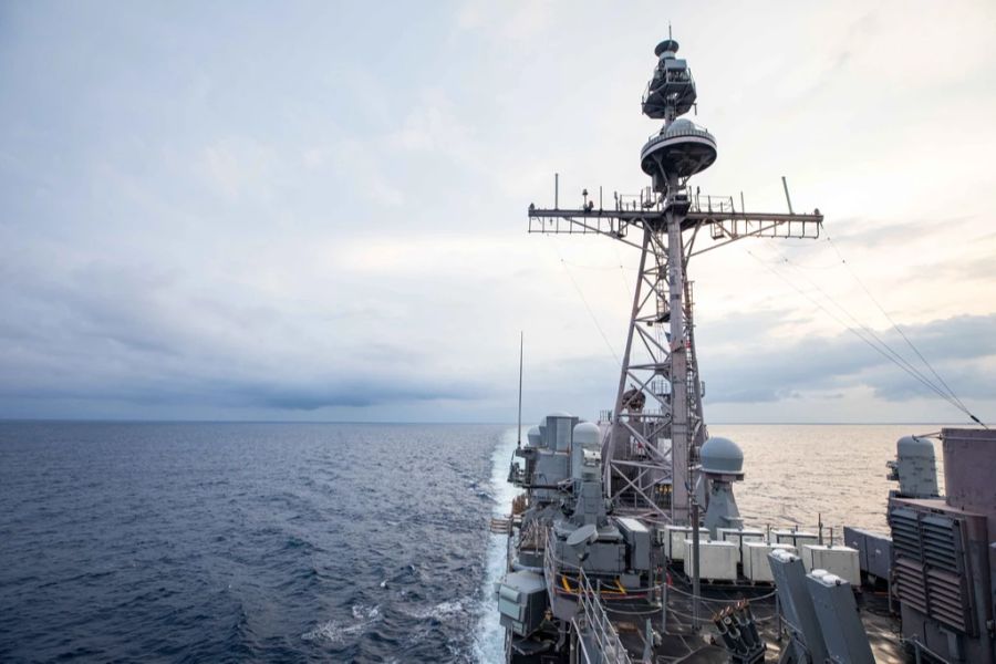 Die USS Chancellorsville (CG-62) bei Einsätzen in internationalen Gewässern in der Strasse von Taiwan, 28. August 2022.