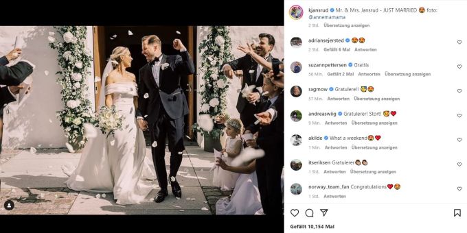 Kjetil Jansrud hat am Wochenende geheiratet. Kjetil Jansrud