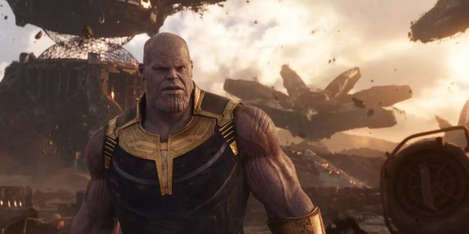 Der Bösewicht aus Avengers, der Serie aus dem Hause Marvel Cinematic Universe: Thanos. Marvel Cinematic Universe Thanos