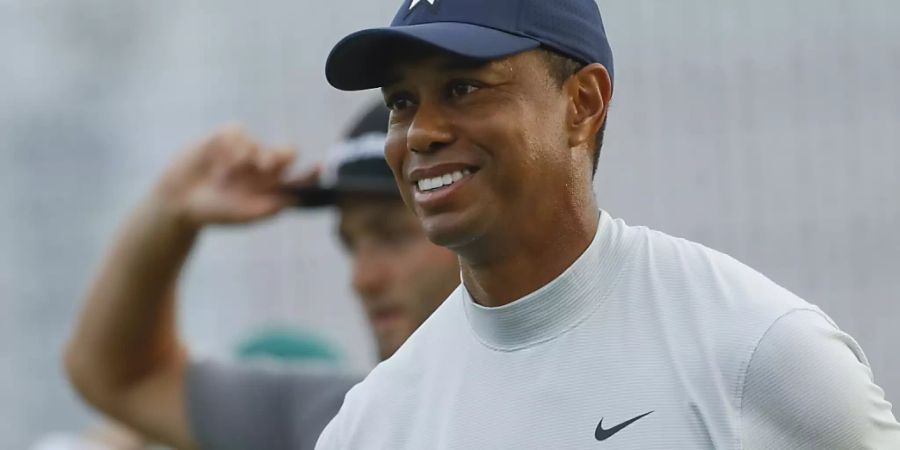 Tiger Woods ist am US Masters in bester Laune. Hier hat er gerade seine zweite Runde beendet