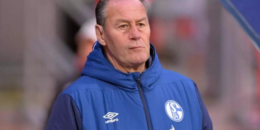 Schalke-Trainer Huub Stevens will von seiner Mannschaft Leistung sehen. Foto: Timm Schamberger
