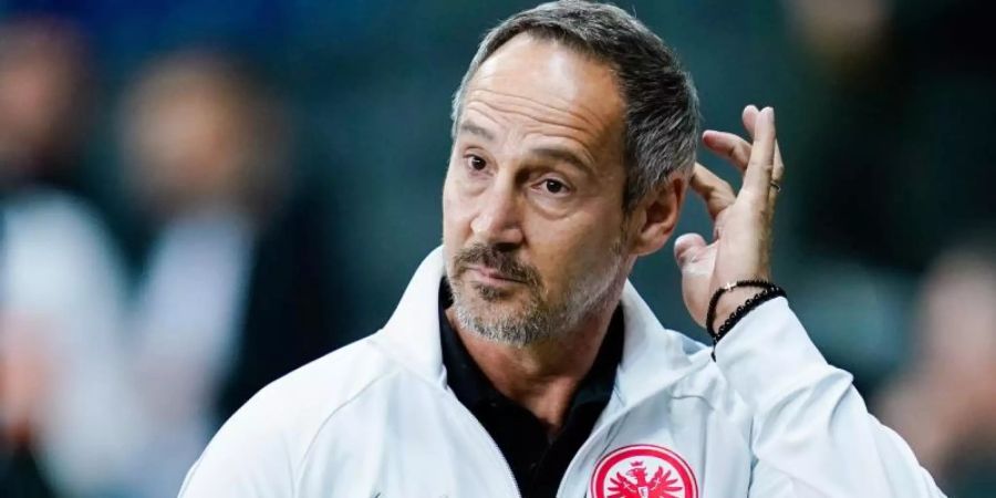 Steht mit Frankfurt vor richtungsweisenden Spielen in der Europa League: Eintracht-Coach Adi Hütter. Foto: Uwe Anspach/dpa