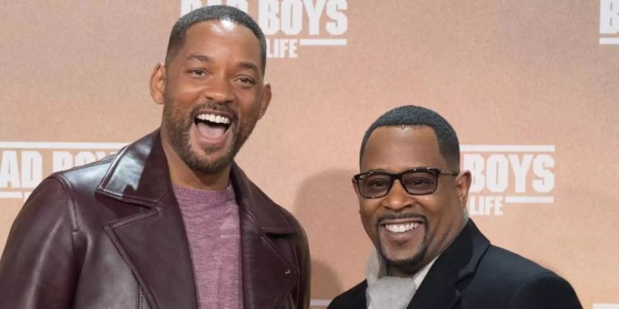 Die Schauspieler Will Smith (l) und Martin Lawrence. Foto: Jörg Carstensen/dpa