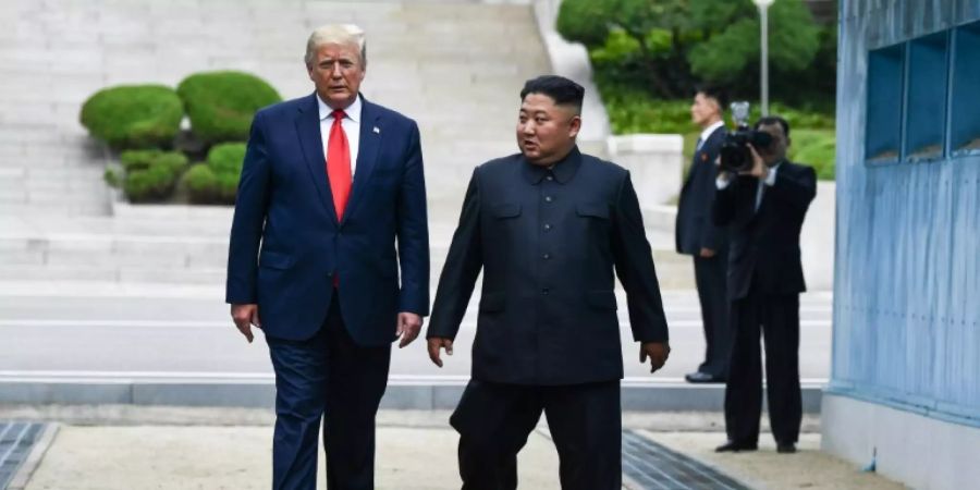 Kim und Trump beim jüngsten Treffen im Juni