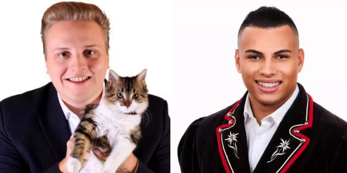 Nils Fiechter (l.) und Adrian Spahr, Co-Präsidenten der Jungen SVP Kanton Bern, wehren sich gegen den Transitplatz in Wileroltigen. spahr fiechter junge svp