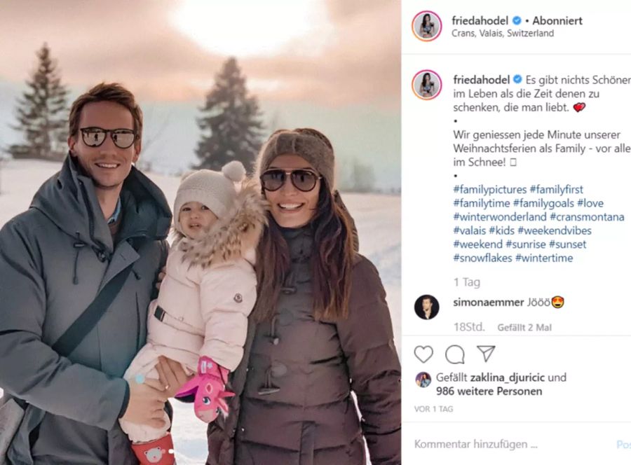 Ex-Bachelorette Frieda Hodel geniesst Familienzeit im Wallis.