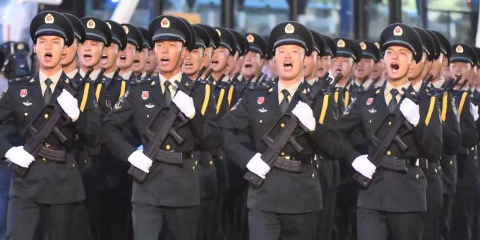 China Soldaten Volksrepublik Militärparade