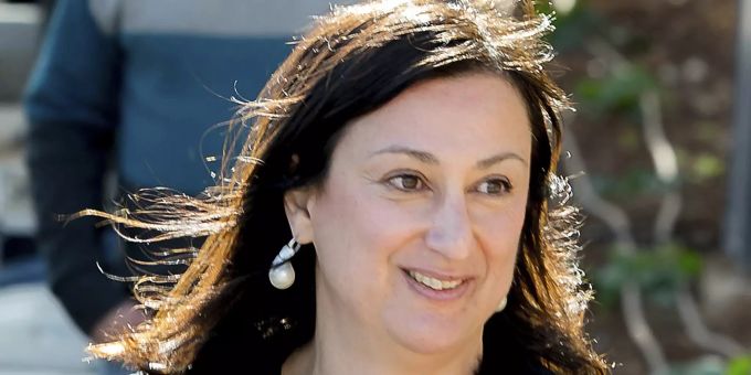 Ein Foto der ermordeten Journalistin Daphne Caruana Galizia vom 4. April 2016. Malta Journalistin