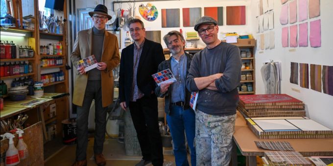 Infoveranstaltung zum Atelier-Wochenende 2022 im Atelier des Frauenfelder Künstlers und Galeristen Stefan Rutishauser. In Frauenfeld findet das Atelier-Wochenende 2022 statt.