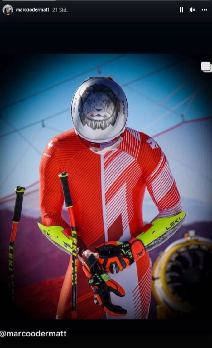 Marco Odermatt wird bei Olympia 2022 mit diesem Helm antreten. Marco Odermatt Olympia 2022