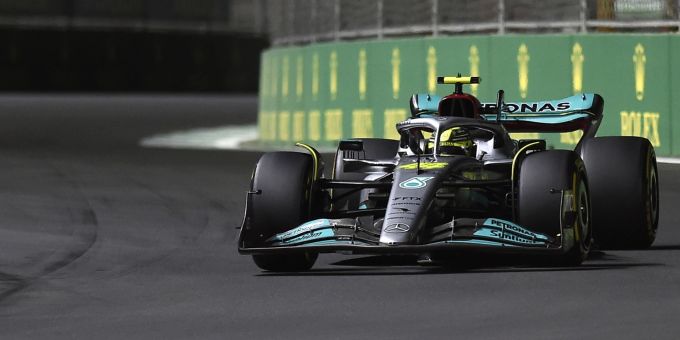 Lewis Hamilton (Mercedes) beim Saudi-Arabien-GP der Formel 1. Hamilton Mercedes Formel 1