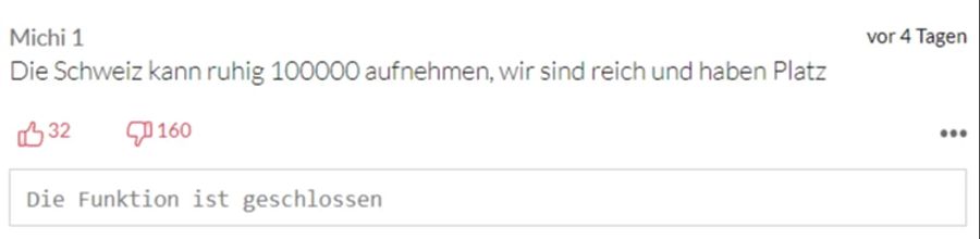 Michi 1 findet, die Schweiz könnte noch mehr Personen aufnehmen.