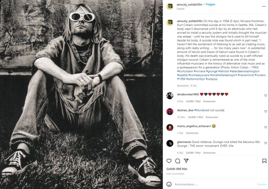 Fans ehren Kurt Cobain an seinem Todestag.