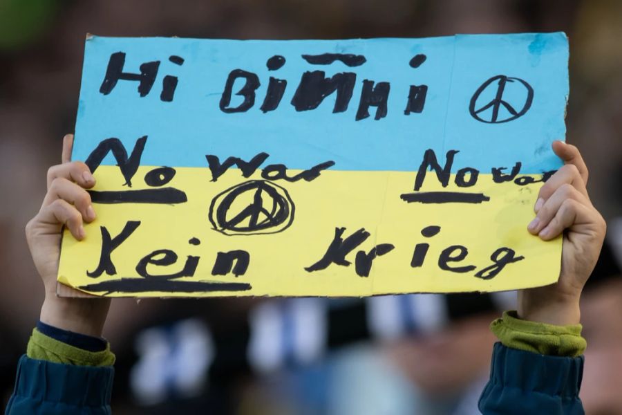 «Kein Krieg», steht auf diesem Schild.