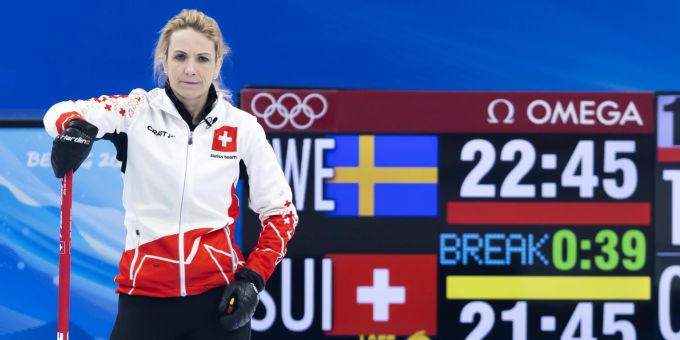 Silvana Tirinzoni während dem Bronze-Spiel gegen Schweden. Olympia 2022