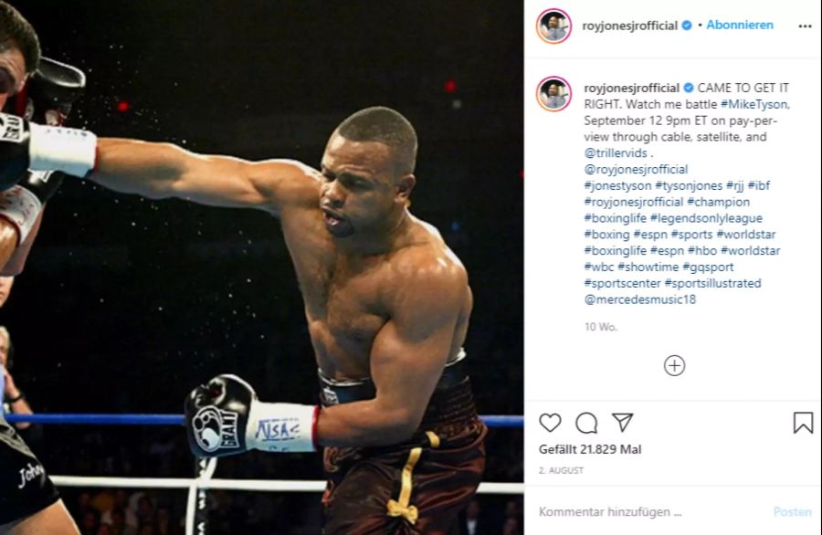 Roy Jones Junior kämpfte zuletzt vor zwei Jahren.